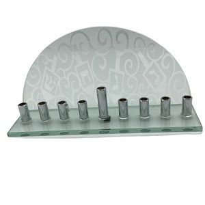 Prima Donna Modern Glass Jewish Menorah NWOT